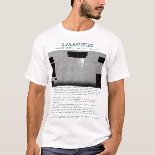 UFO - 機密解除DOW-UAP-PR059、"NAG UAP 1Jun2" Tシャツ (正面)