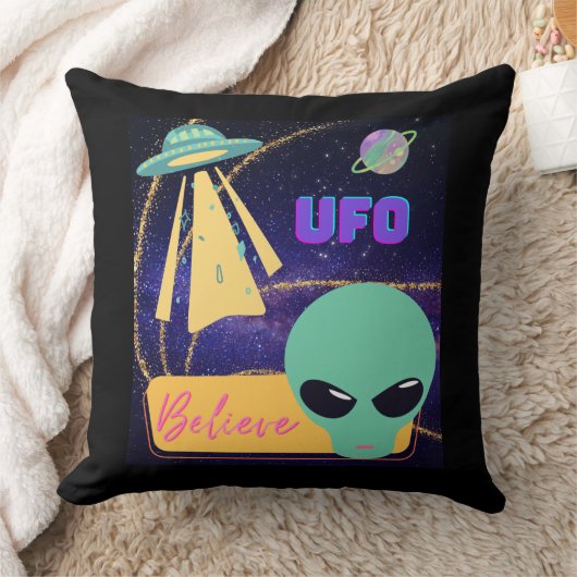 UFO、異星人 信じる クッション (ブランケット)