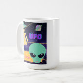 UFO、異星人 信じる コーヒーマグカップ (正面左)