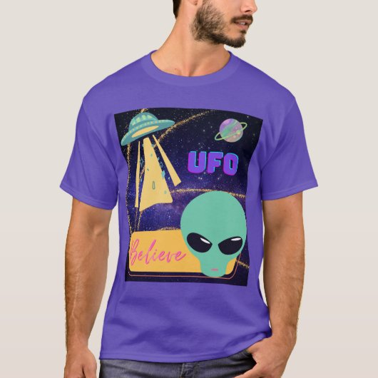 UFO、異星人 信じる Tシャツ (正面)