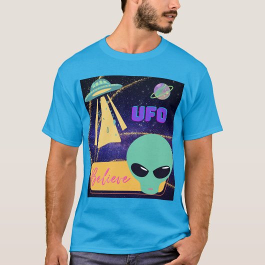 UFO、異星人 信じる Tシャツ (正面)