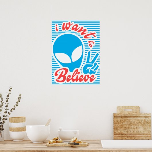 UFO、私は望む信じ、エイリアン ポスター (キッチン)