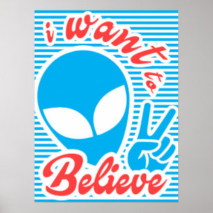 UFO、私は望む信じ、エイリアン ポスター