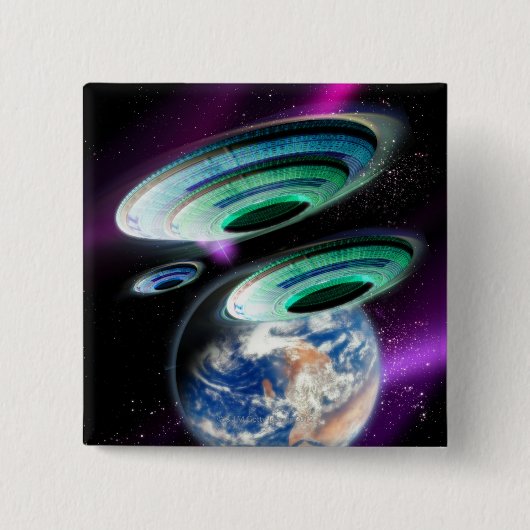 UFO 缶バッジ (正面)