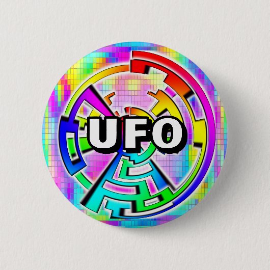 UFO(自由に文字を変更) 缶バッジ (正面)