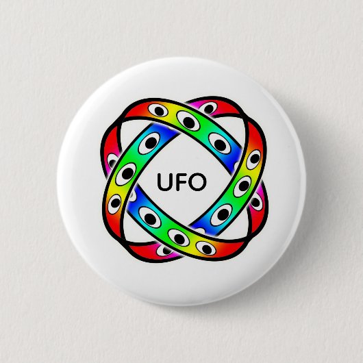 UFO(自由に言葉を変えてください) 缶バッジ (正面)