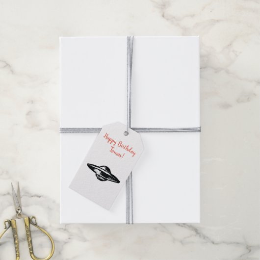 UFO 飛行皿 ギフトタグ (より糸付き)