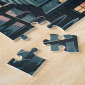 UFO Abduction Night Street Illustration ジグソーパズル (側面)