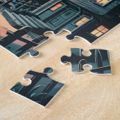 UFO Abduction Night Street Illustration ジグソーパズル (側面)