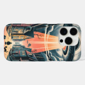 UFO Abduction Night Street Illustration Case-Mate iPhoneケース (裏面 (横))