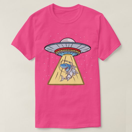 Ufo Abduction Shark Astronaut  Tシャツ (デザイン正面)