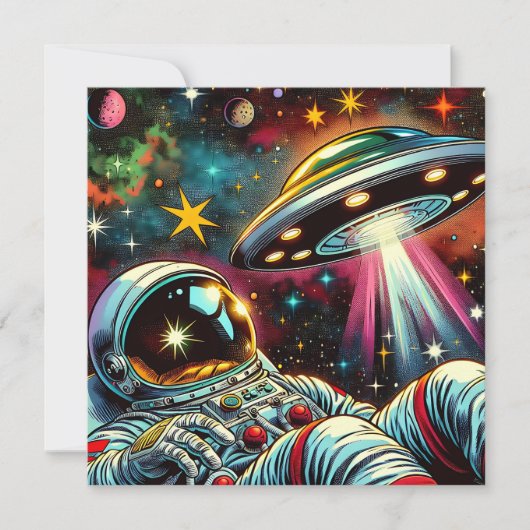 UFO Ai Artと宇宙に浮かぶ宇宙飛行士 (正面)