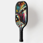 UFO Ai Artと宇宙に浮かぶ宇宙飛行士 ピックルボールラケット (左)