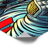UFO Ai Artと宇宙に浮かぶ宇宙飛行士 ポスター (角)