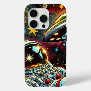UFO Ai Artと宇宙に浮かぶ宇宙飛行士 iPhone 15 Proケース