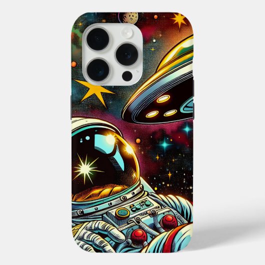 UFO Ai Artと宇宙に浮かぶ宇宙飛行士 Case-Mate iPhoneケース (裏面)
