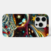 UFO Ai Artと宇宙に浮かぶ宇宙飛行士 Case-Mate iPhoneケース (裏面 (横))