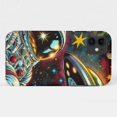 UFO Ai Artと宇宙に浮かぶ宇宙飛行士 Case-Mate iPhoneケース (裏面(横))
