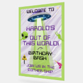 UFO Alien Any Age Birthday Welcome アクリルサイン (傾斜)