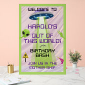 UFO Alien Any Age Birthday Welcome アクリルサイン (ウェディング)