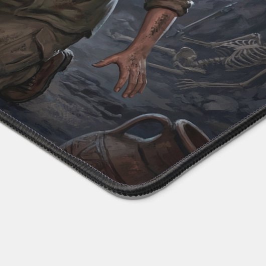 UFO Alien Archeologist Digging Site Paranormal デスクマット (コーナー)