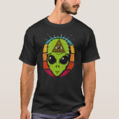 UFO Alien Space Illuminati Occult Masonic All Seei Tシャツ (正面)