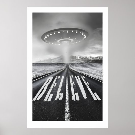UFO Art Print Set Sci-Fi Flying Saucer Designs ポスター (正面)