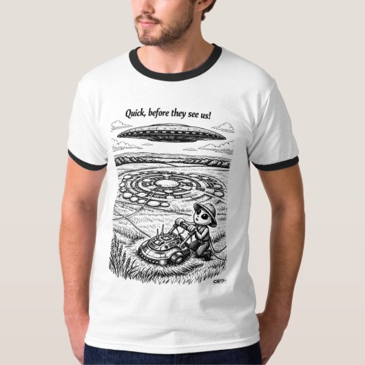 UFO CROP CIRCLES -Quick - Tシャツ (正面)
