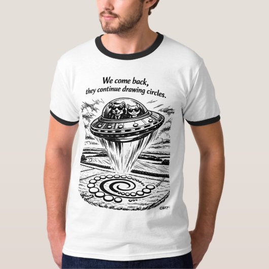 UFO CROP CIRCLES Tシャツ (正面)