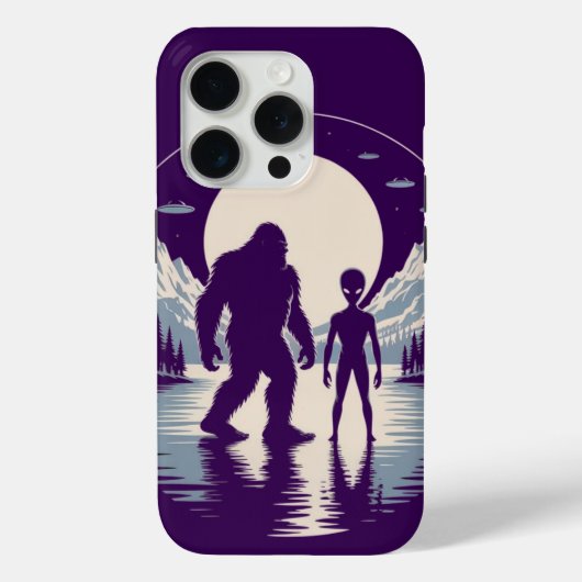 UFO Cryptid Paranormal Bigfoot Alien Encounter Case-Mate iPhoneケース (裏面)
