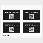 UFO DaveロゴとQRコード付き長方形シール 長方形シール (シート)