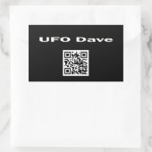 UFO DaveロゴとQRコード付き長方形シール 長方形シール (バッグ)