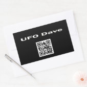 UFO DaveロゴとQRコード付き長方形シール 長方形シール (封筒)