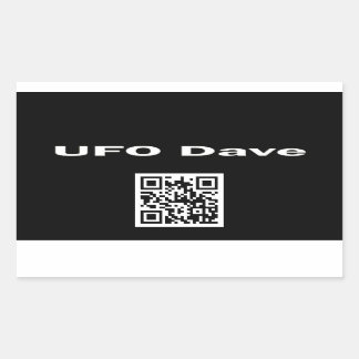 UFO DaveロゴとQRコード付き長方形シール 長方形シール