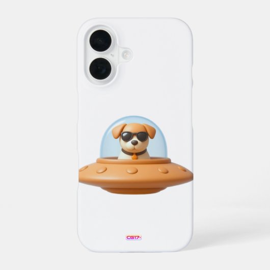 Ufo dog 3D a1 iPhone 16ケース (裏面)