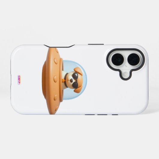 Ufo dog 3D a1 iPhone 16ケース (裏面横)