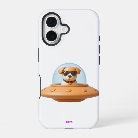 Ufo dog 3D a1 iPhone 16ケース (裏面)