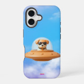 Ufo dog 3D a2 clouds iPhone 16ケース (裏面)