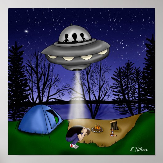 UFO Extraterrestrial Abduction Alien Art  ポスター (正面)