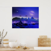 UFO flying object in space ポスター (キッチン)