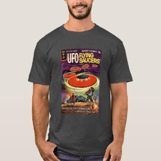 UFO FLYING SAUCERS retro comic cover Vintage Art f Tシャツ