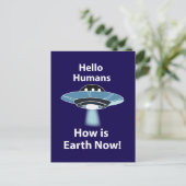 UFO Hello Humans How Is Earth Now UFO ポストカード (スタンド正面)