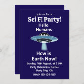 UFO Hello Humans How Is Earth Now UFO 招待状 (正面/裏面)