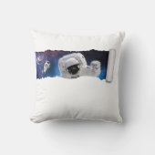 UFO in宇宙 – 宇宙飛行士エイリアンの遭遇 クッション (正面)