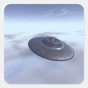 UFO in Flightステッカー スクエアシール