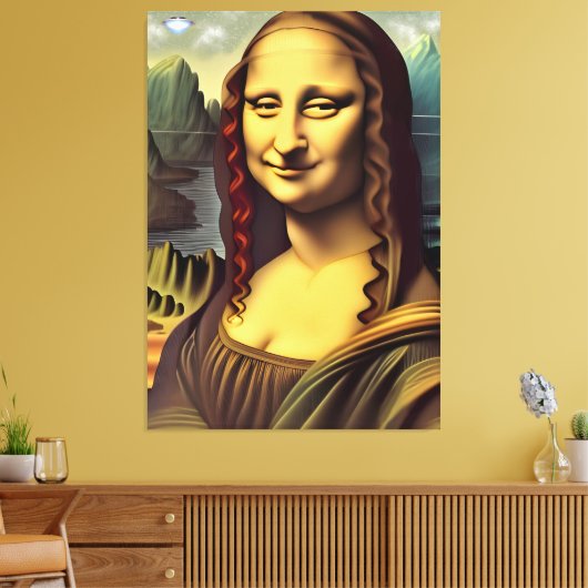 Ufo Mona Lisa Galactic Canvas Print キャンバスプリント (インサイチュ (リビング))