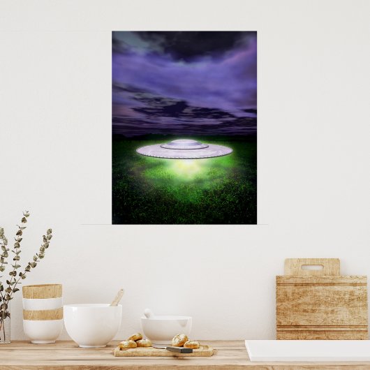 UFO night landing ポスター (キッチン)