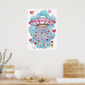 UFO of Love -ハートシャワーポスター ポスター (キッチン)