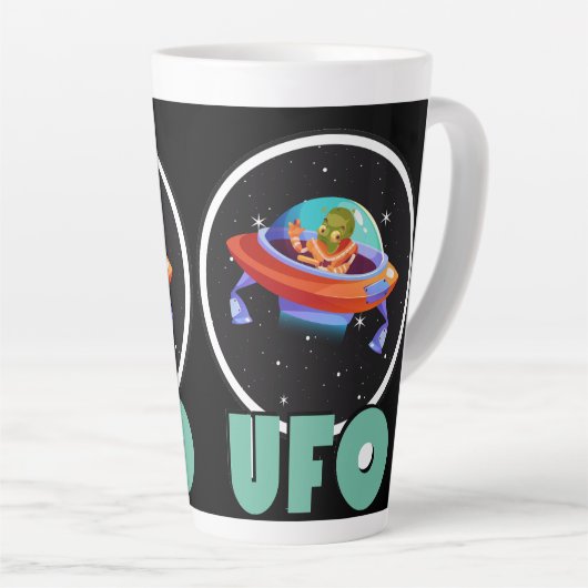 ufo on宇宙 カフェラテマグ (右アングル)