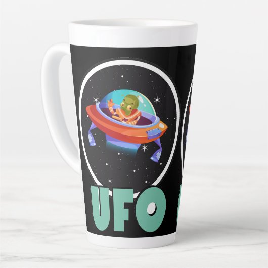 ufo on宇宙 カフェラテマグ (左アングル)